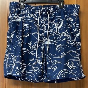 Nautica Men’s Blue Sailfish Swim Trunk Shorts Large